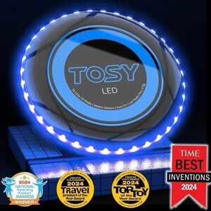 Tosy 36 LEDs Flying Disc Blue Rechargeable USB-C Frisbee Open Box